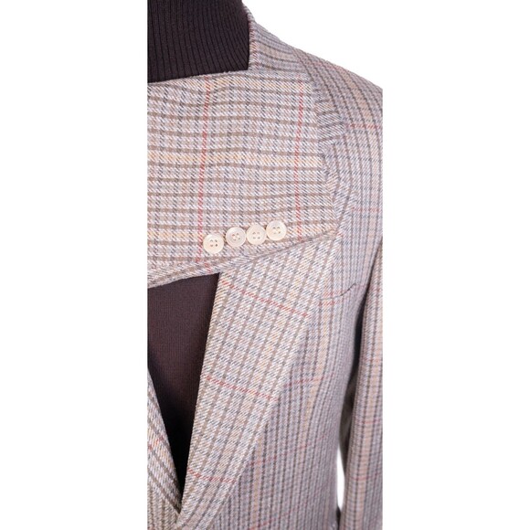 Bill Blass Sport Coat Blazer Micro Check Multi-Color Sz 42R Casual Jacket SILK - Picture 6 of 14